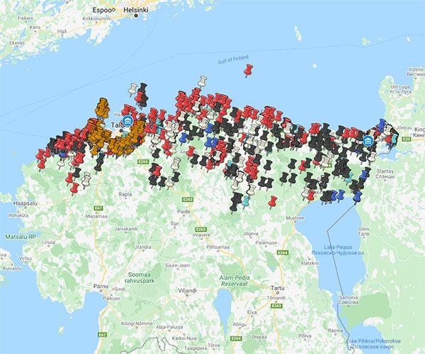 Põhja-Eesti sõjaajaloo teejuht kaart